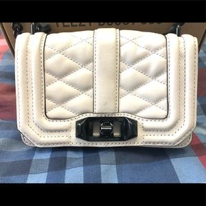 REBECCA MINKOFF QUILTED LEATHER MINI LOVE BAG